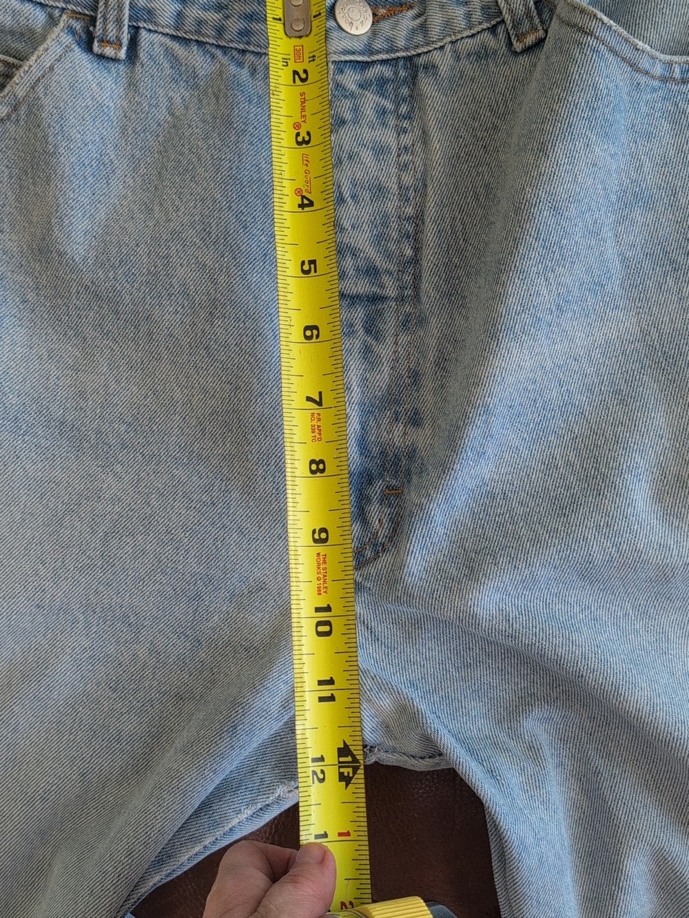 Vintage Bonjour Light Blue Distressed High-Waist Women's Jeans Size 8-10 - Picture 10 of 11